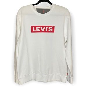 LEVIS M Graphic Crew SWEATSHIRT Men’s White Red Logo